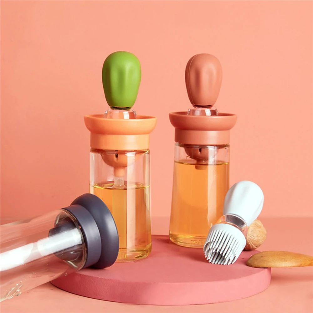 

Oil Spray Bottle With Silicone Brush 2 In 1 Dropper Measuring Oil Dispenser Bottle For Kitchen Baking BBQ Grill Pastry Brushes