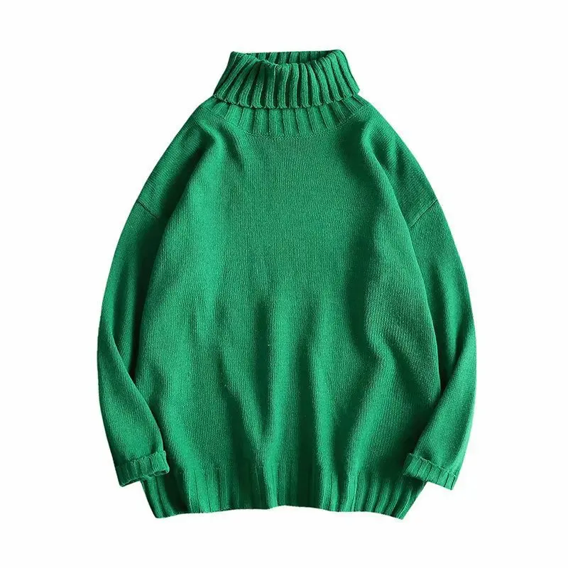 Men's High Collar Knitted Sweater Casual Slim Fit Winter Basic Turtleneck Oversize Sweater Fashion Pullover sueter masculino