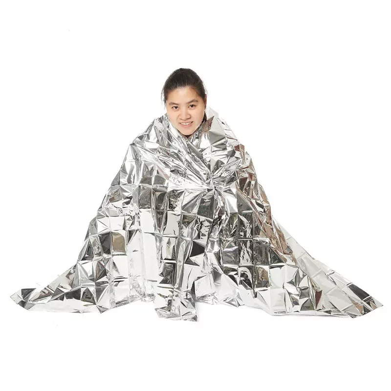 

210*160CM Outdoor WaterProof Emergency Survival Rescue Blanket Foil Thermal Space First Aid Sliver Rescue Curtain Blanket