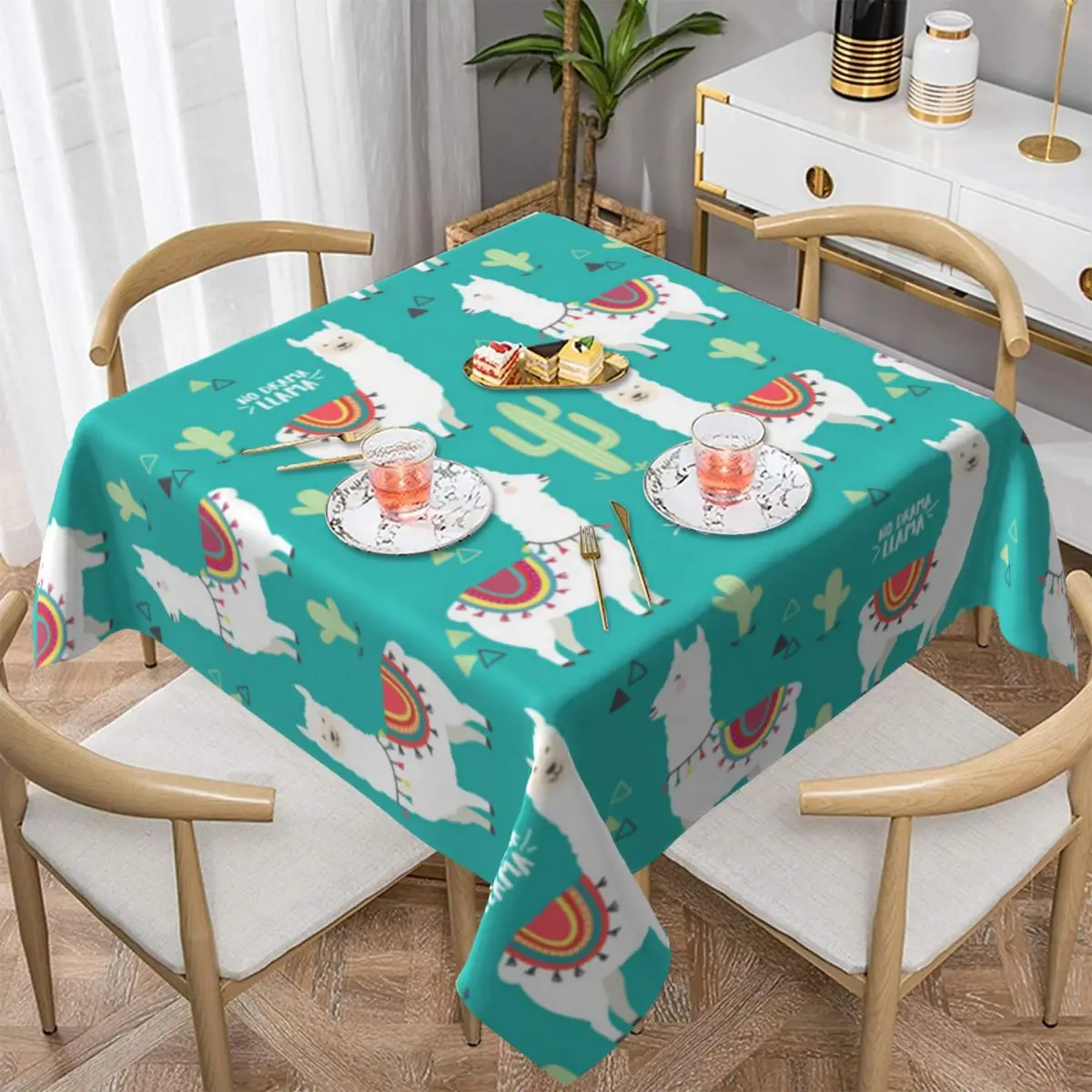 

No Prob-Llama Table Cover Universal Rectangular Fitted Tablecloth Protector for Wedding Banquet Party