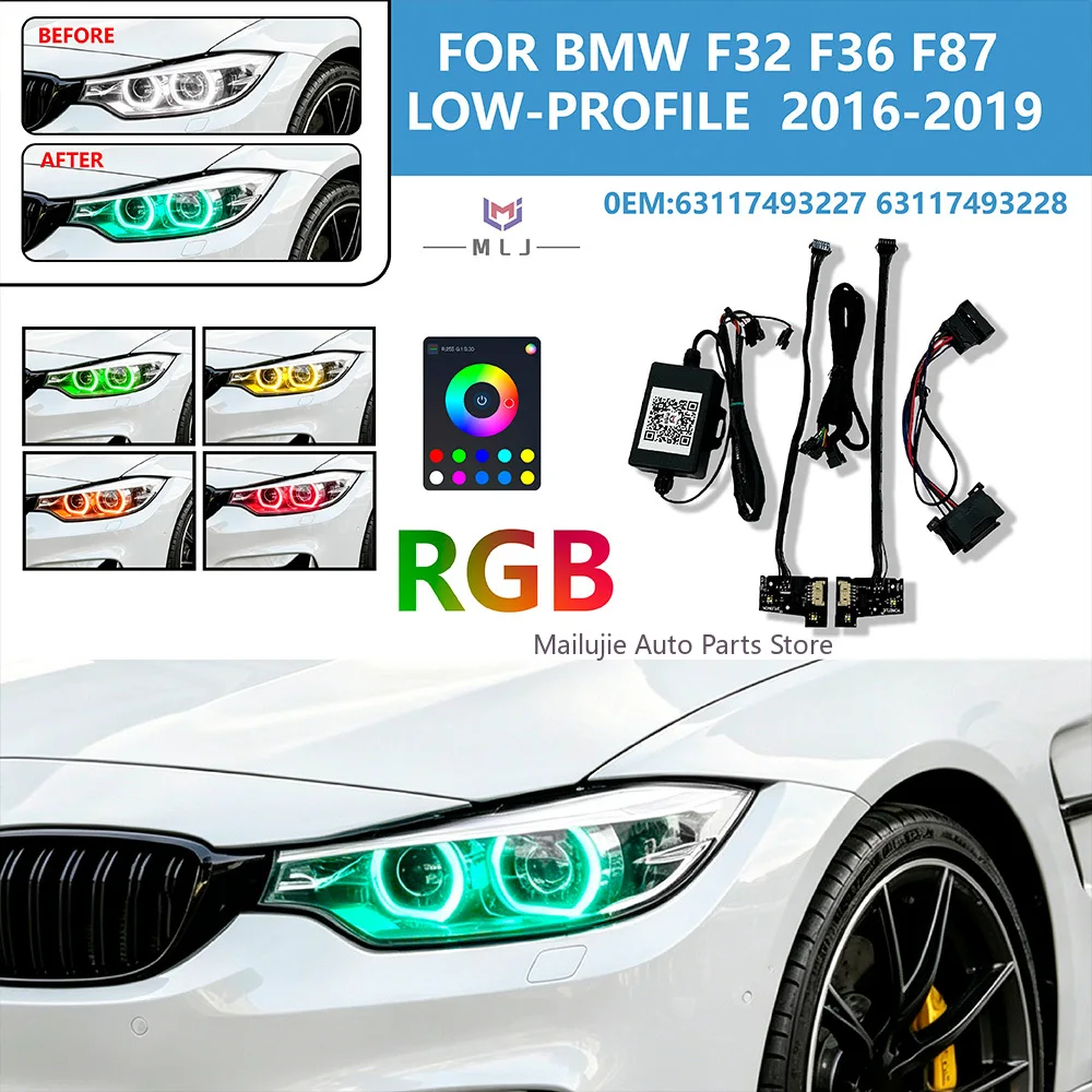 Фото OE 63117493227 117493228 Разноцветная RGB-подсветка дневных ходовых огней с внутренней проводкой для BMW F32 F36 F87 2016-2019, низкопрофильная №2