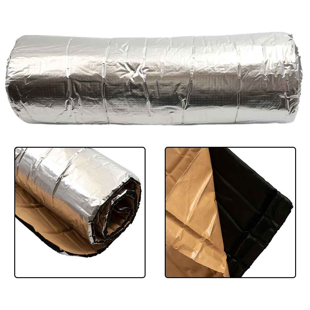 

10mm Car Hood Insulation Sound Deadening Pad Heat Shield Thermal Mat Aluminum Insulation Cotton Exterior Car Accessories