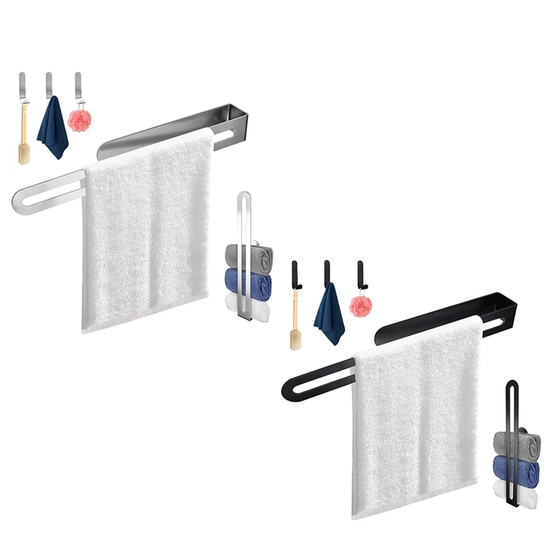 

Hand Towel Holder Strong Self Adhesive Hand Towel Ring Towel Holder Thicken Stainless Steel Hand Towel Bar/Rack Silver