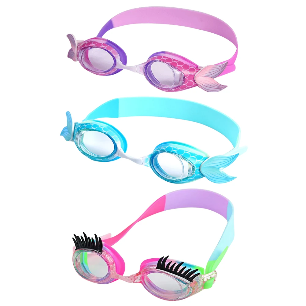 

Cute Mermaid/Eyelashes Kids Swimming Goggles Silicone PC Waterproof Anti Fog Eyewear Swimming Water Sports Glasses
