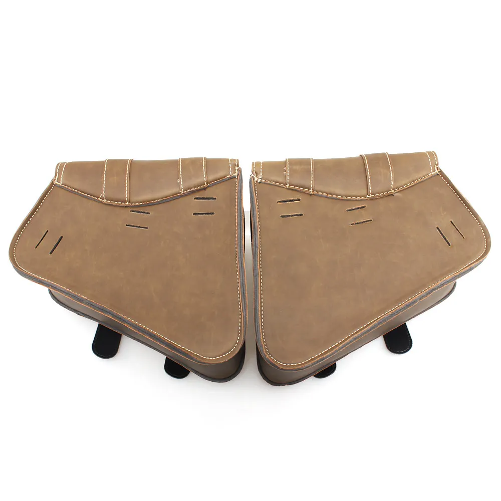 Для Honda Suzuki Harley Sportster XL 883 XL1200 черная искусственная кожа мотоцикл седельная сумка