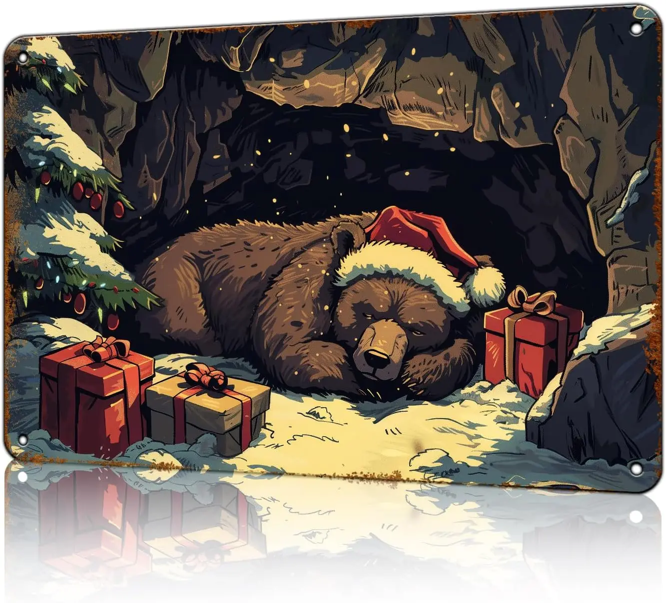 Vntge Ber Tn Sgn Merry Chrstms Ретро Snt Metl Wnter Wll Декор Забавный Clus Cfe Store Grge Decoon Home Pos