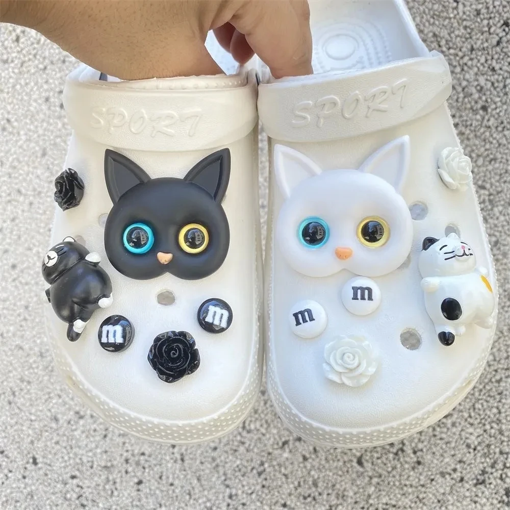 

Украшение для обуви Crocs, креативные милые Мультяшные Подвески с котом, персонализированные съемные аксессуары «сделай сам» для сабо