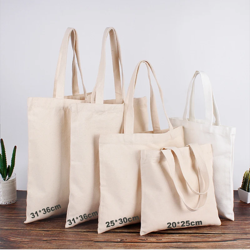 100pcs/Lot Wholesales Reusable Eco-friendly Promotional Plain Canvas Cotton Tote Bag Can Custom Print Shopping Bags DESIGN BAG