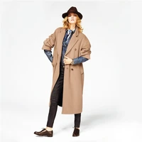fashion womens velutum coats autumn winter high quality ladies solid loose windbreakers classical long leisure overcoats