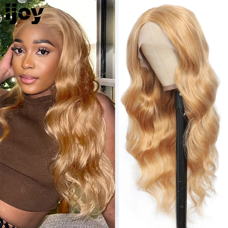 Light Brown T Part Lace Wig Body Wave Brazilian Human Hair Wig For Black Women Transparent Lace Non-Remy Hair Wig IJOY