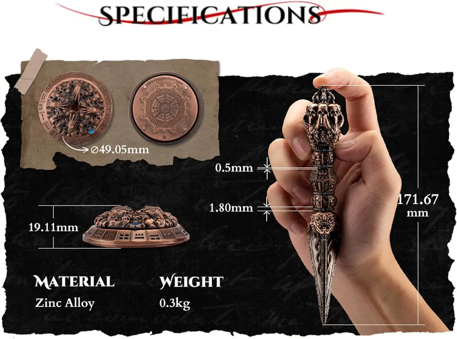 Уникальные кости-палочки для DND Dungeons and Dragons 7-в-1 Металлические кости-спиннеры D20 D12