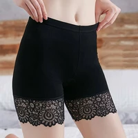 l 2xl elastic anti chafing mid rised wide flower lace edge safety pant smooth soft solid women modal bottoming shorts underwear