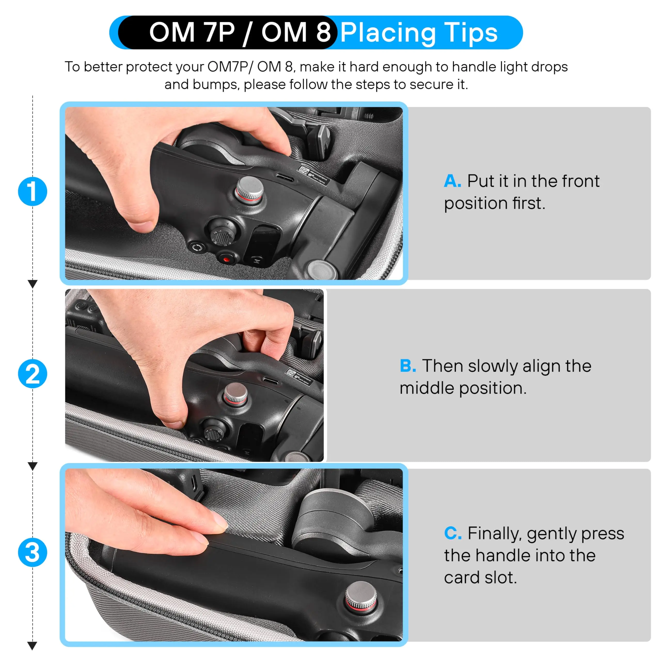 Фото Сумка для хранения DJI Osmo Mobile 7P/8, жесткий чехол для стабилизатора, портативная дорожная сумка из полиуретана, аксессуары для камеры №4