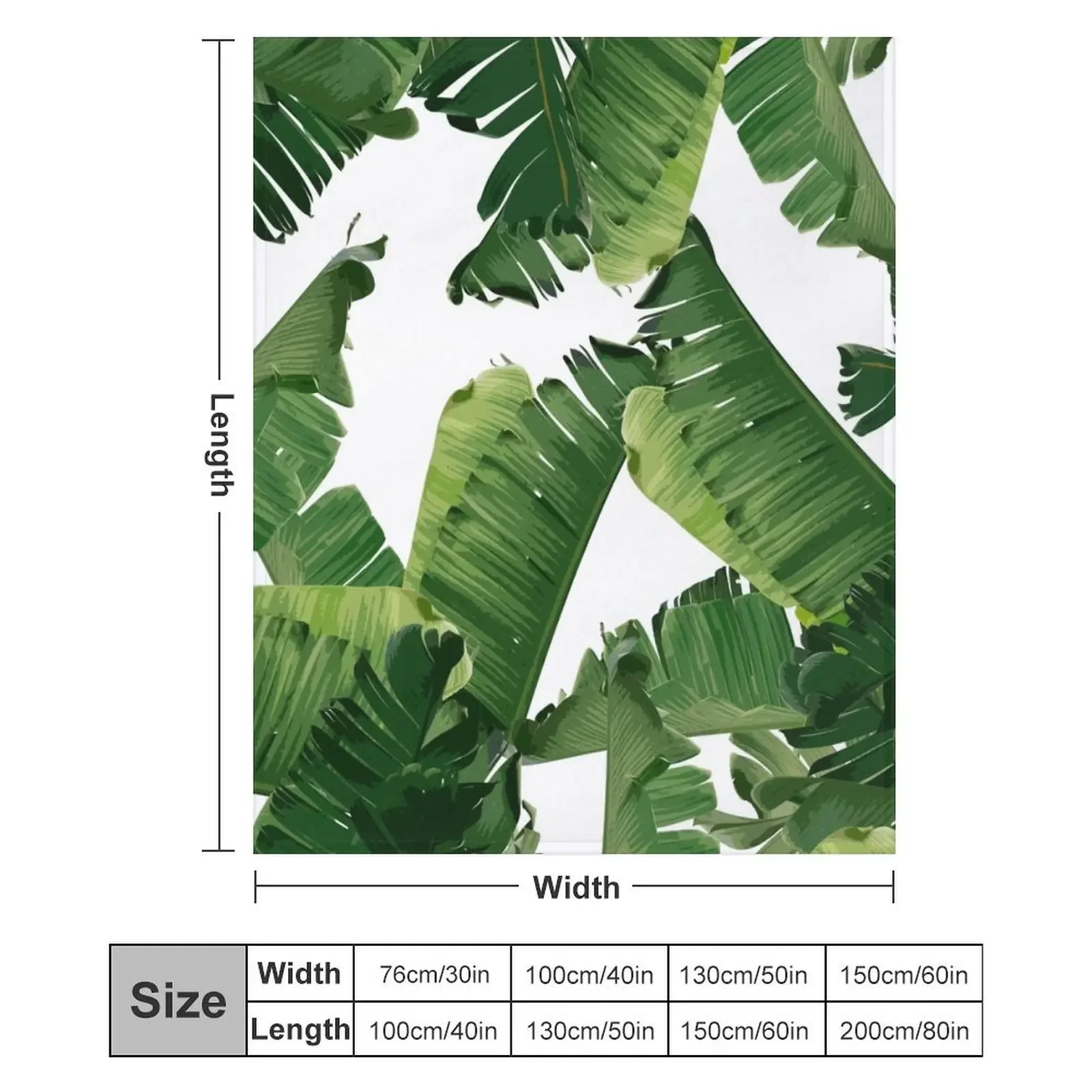 Plush одеяло с банановыми листьями