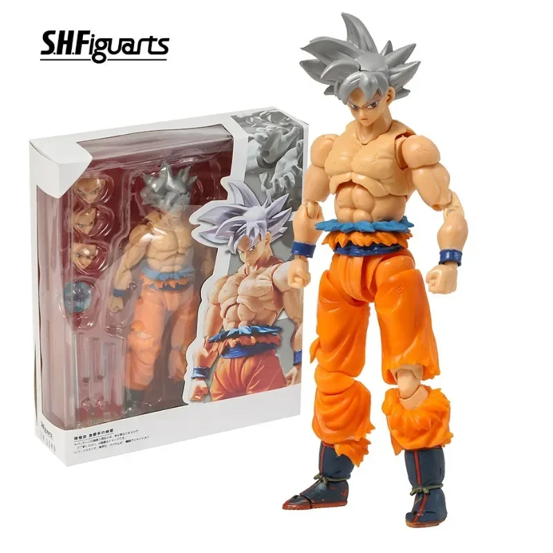 В наличии Dragon Ball Super SHF Son Goku Ultra Instinc Аниме Фигурка Подлинная сборная модель