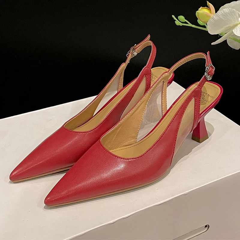 

Heihaian Sandals 2023 Spring And Summer New Baotou Sandals Simple Korean Version Of Commuting Pointed Shallow Mouth Shoes Women