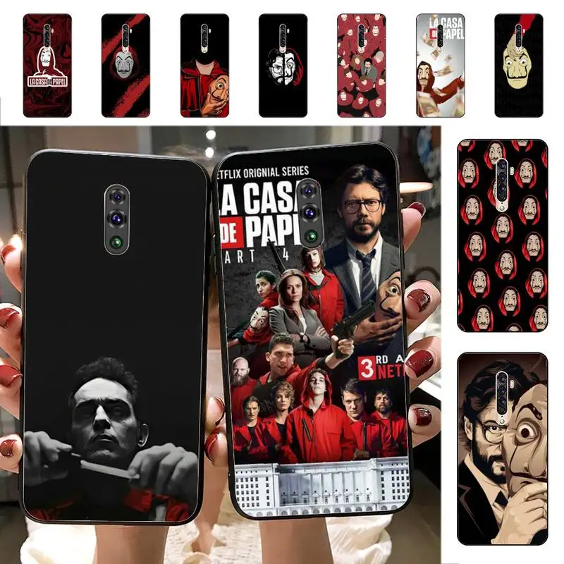 

YNDFCNB Money Heist House Paper Phone Case for Vivo Y91C Y11 17 19 17 67 81 Oppo A9 2020 Realme c3