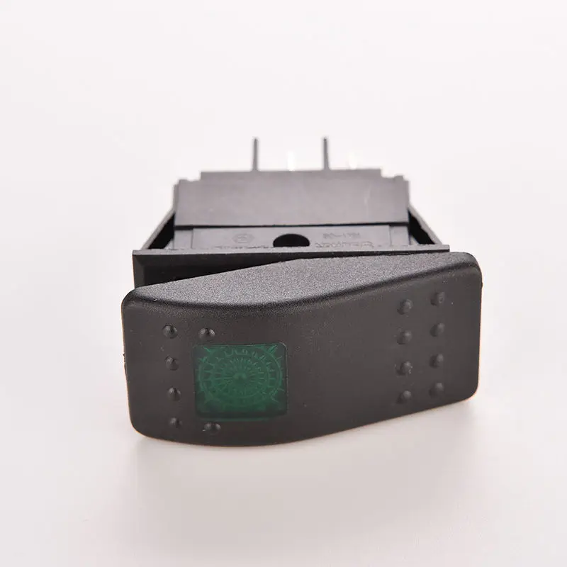 

Car Boat Rocker Switch Plastic On-off Green Led Waterproof Switch 12V DC 20A