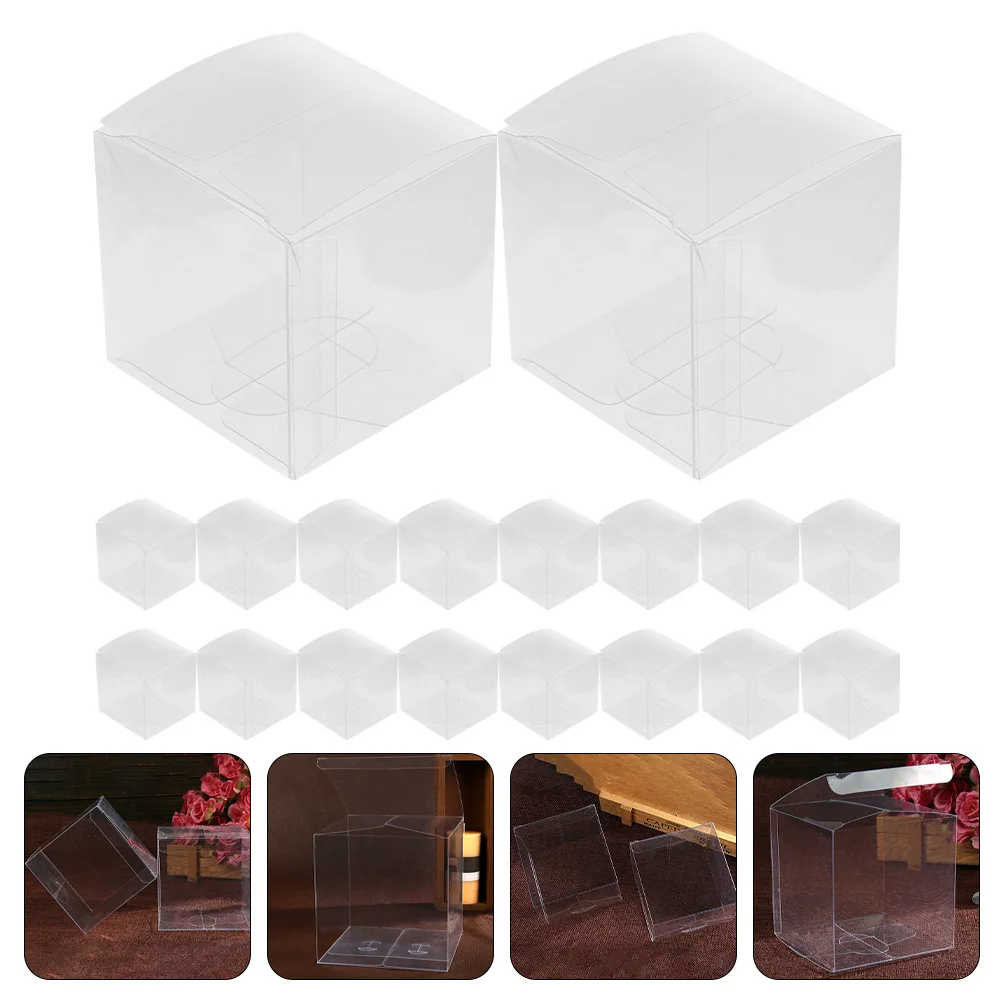 

50pcs Clear Gift Box Clear Candy Boxes Party Favors Multipurpose Packaging Cases