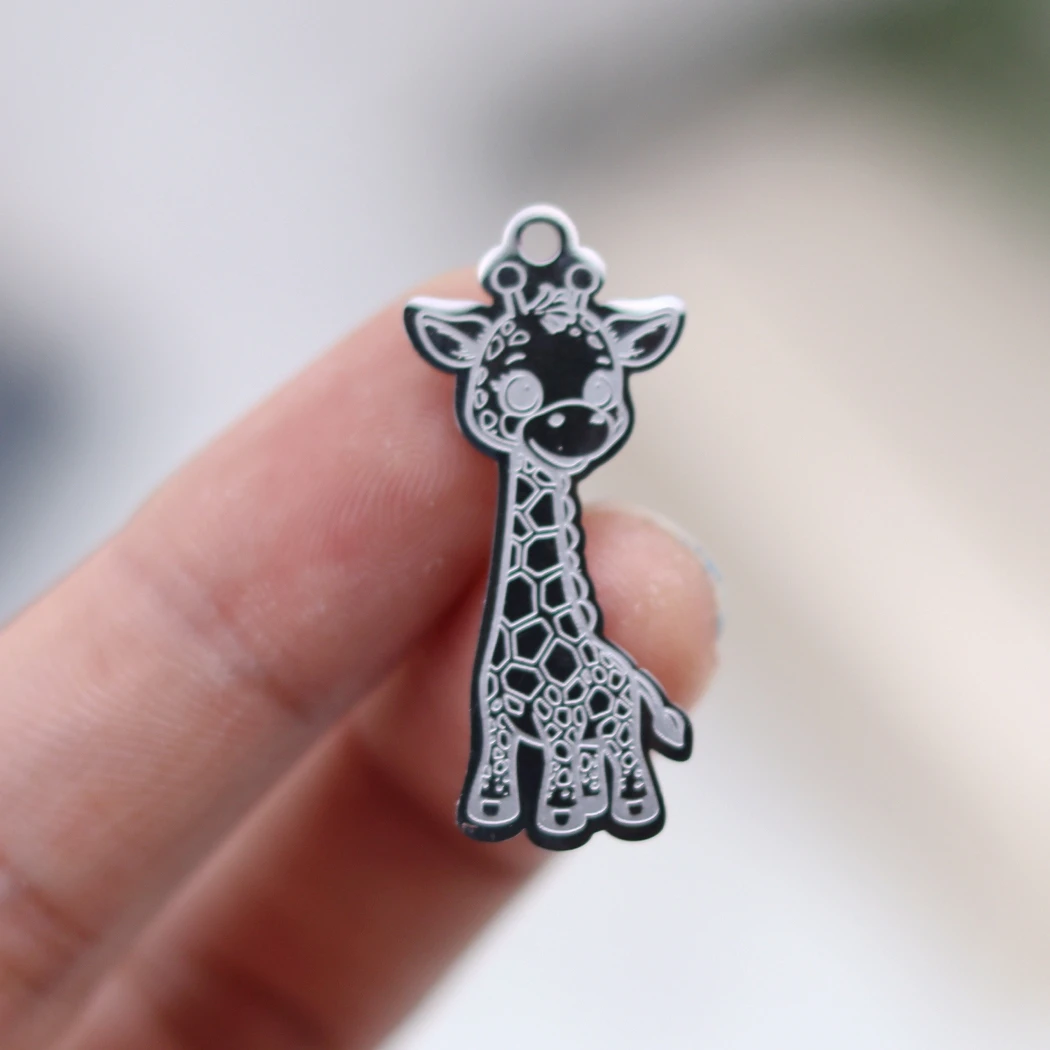 Милые Подвески в виде жирафа из нержавеющей стали 2 шт. для изготовления