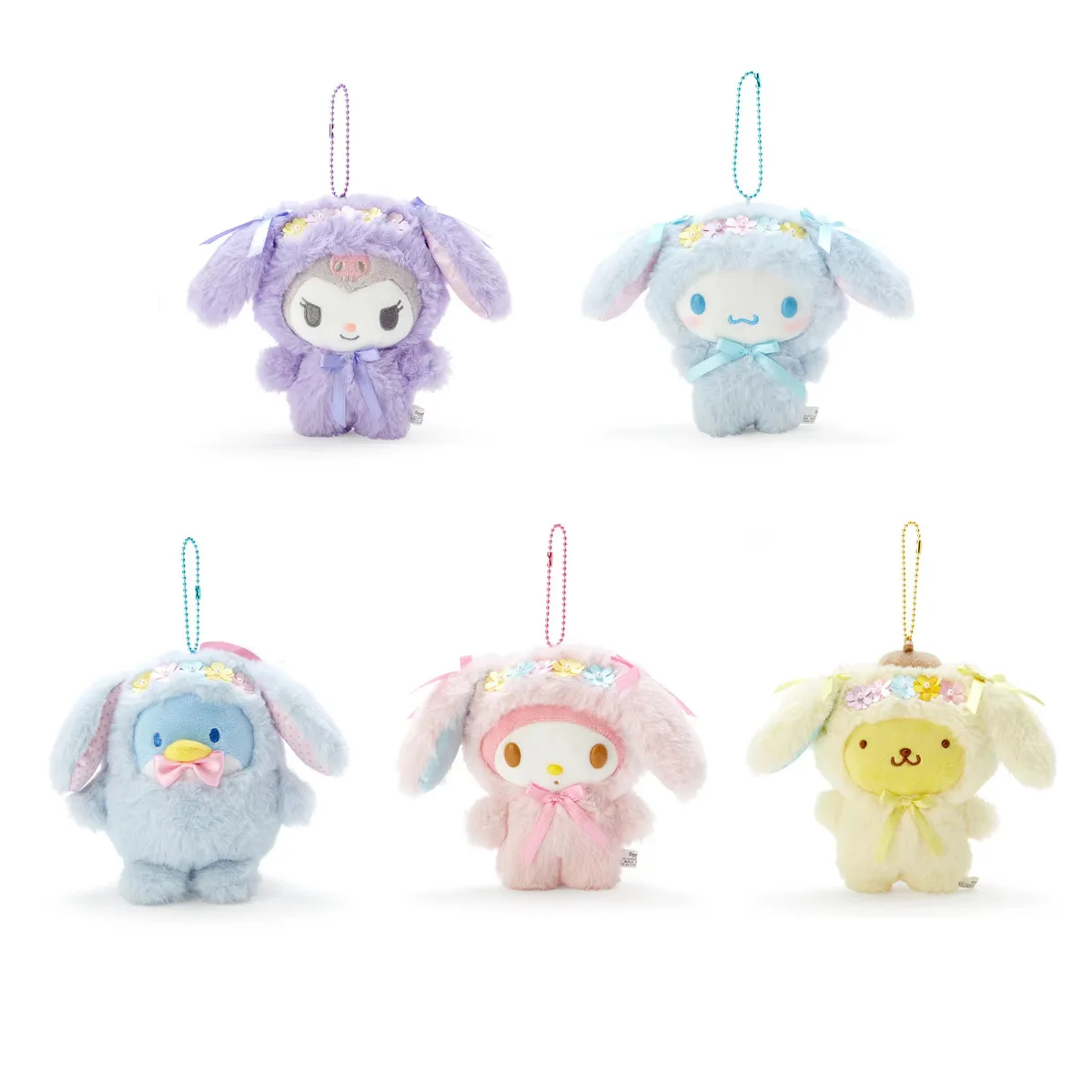 

Kawaii Hello Kitty Kuromi Keychain Sanrio Anime Cartoon Melody Cinnamoroll Toys Cute Dolls Car Pendant Key Ring Girls Kids Gifts