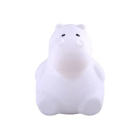 kids night light cute hippo colour changing led silicone lights with remote usb rechargeable nightlights for childrens