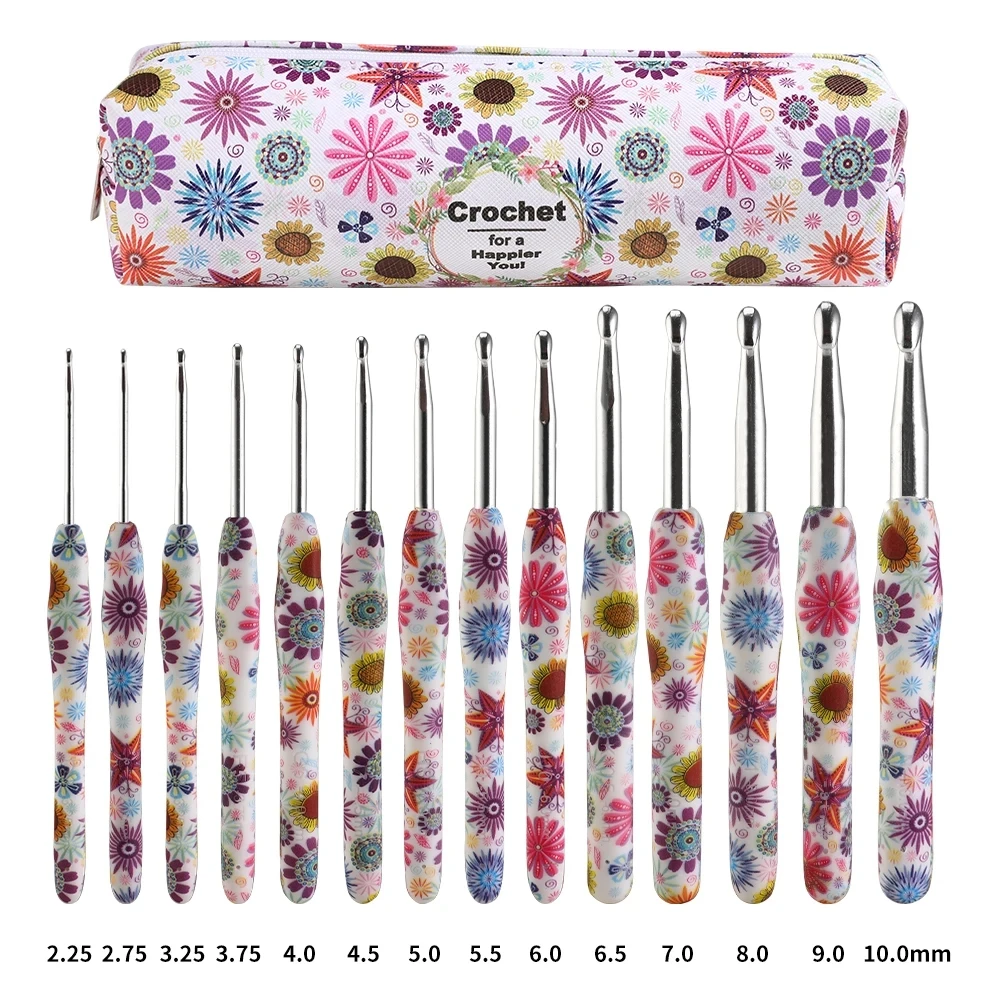 Набор алюминиевых крючков 14 шт. эргономичные инструменты для вязания свитеров