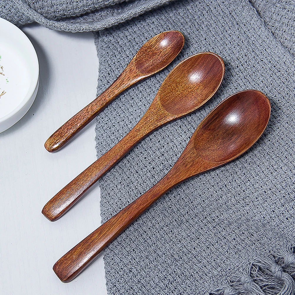 

3 Sizes NEW Wooden Spoon Bamboo Kitchen Cooking Utensil Tool Soup Teaspoon Catering Kids Spoon kitchenware Rice Soup Accessories