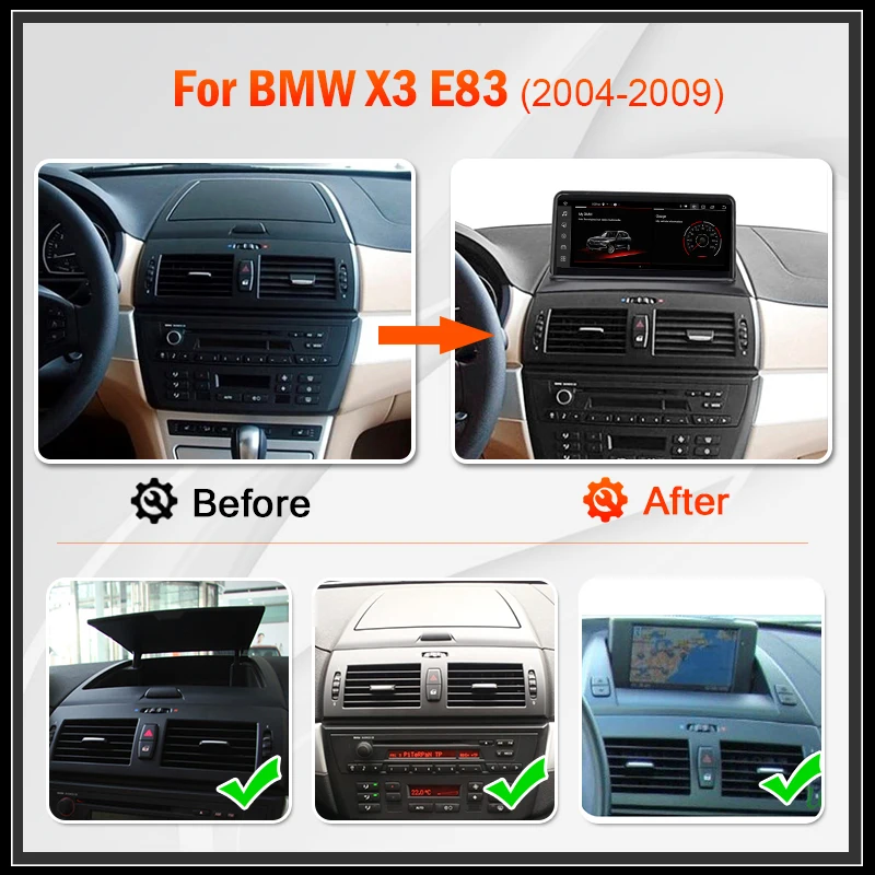 Aycetry 8-ядерный 2 DIN Android 12 автомобильное радио для BMW X3 E83 2004-2009 Carplay Bluetooth Мультимедиа