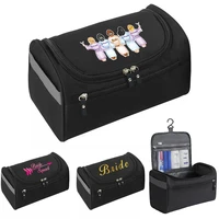 travel cosmetic bag zipper functional hanging makeup case men necessaries organizer storage pouch bride pattern wash bag