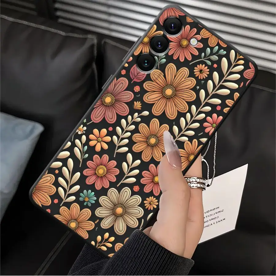 Фото Чехол для телефона Samsung Galaxy A70 A15 A50 A05 A04 A06 A13 A20 A12 A17 A16 A40 с экзотическим цветочным принтом №4