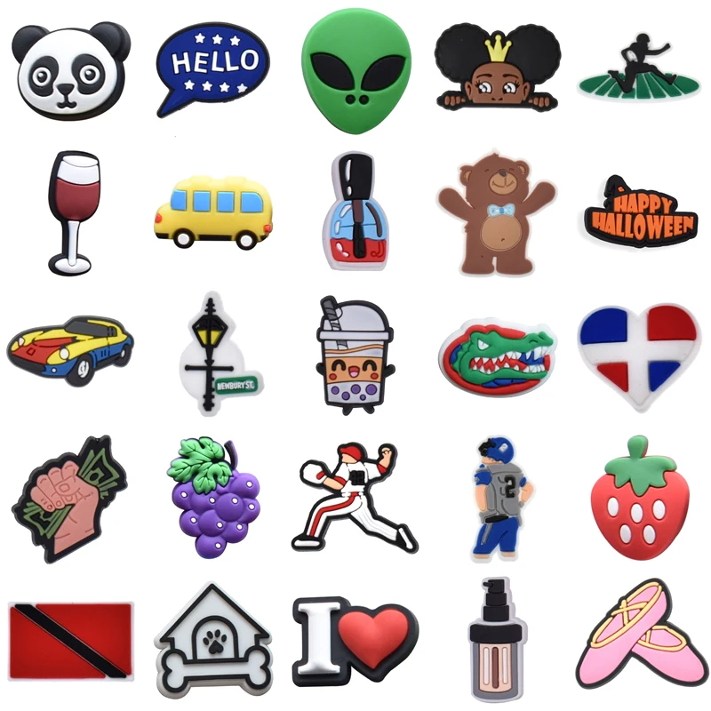 

Para Pins Men Wholesale Bulk Shoe Charms Set Jeans Boy Gifts Packs Women Charm Decorations for Crocs Girl Shoes Accessories Kids