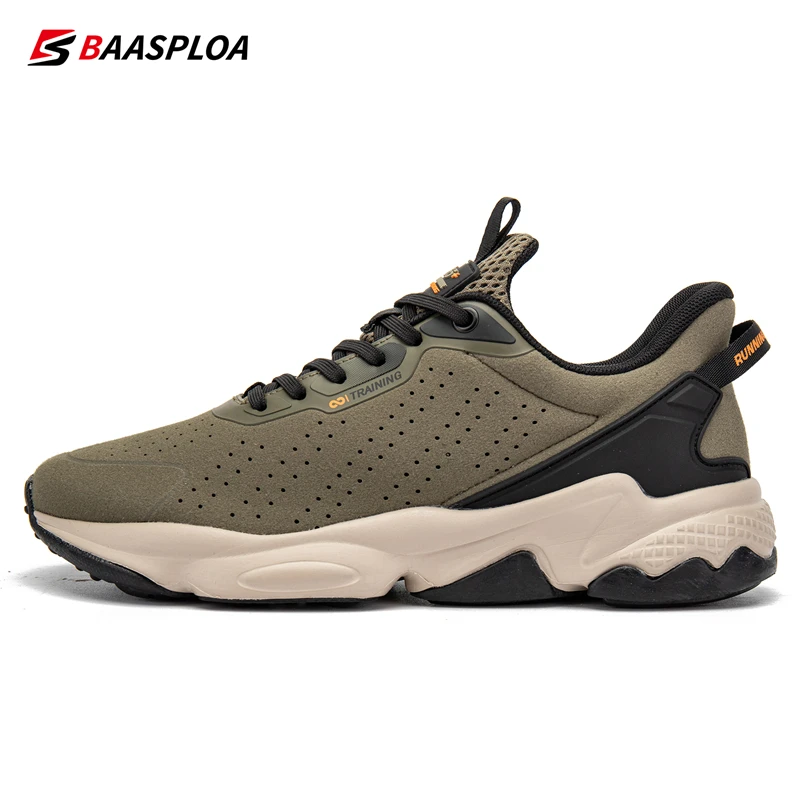 2023 Baasploa Men Leather Sport Shoes New Fashion Casual Sneakers for Men Comfort Non-Slip Outdoor Walking Shoes Free Shipping