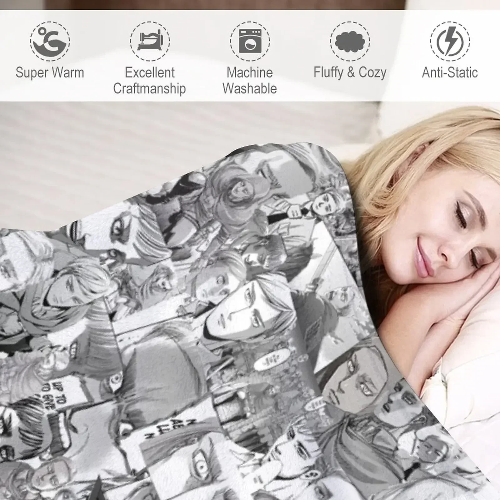 Эривин Смит Манга Панели Плед Одеяло Утяжеленные Одеяла