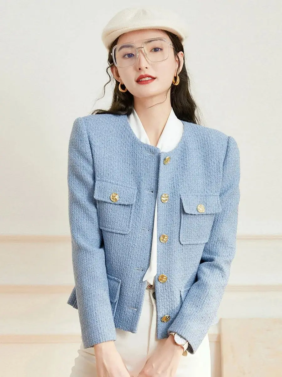 Женская куртка с круглым вырезом LOUIS YAO Элегантная Модная свободная офисная