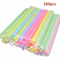 100pcsset 10mm colorful large drinking straws for bubble smoothie milkshake party smoothies bar accessories