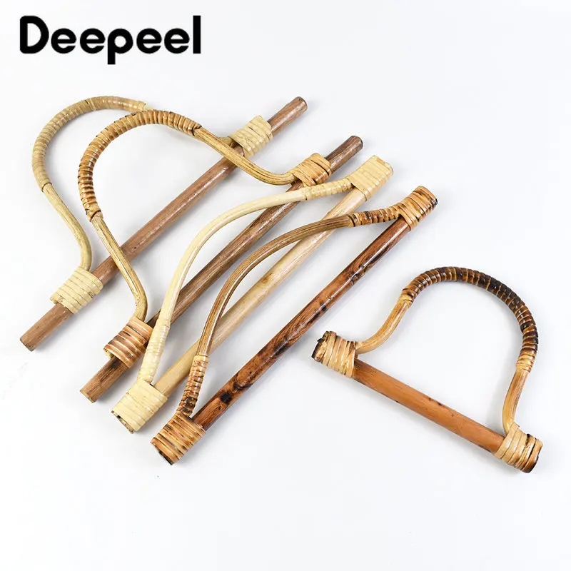 4Pcs 6.5/12.5/13.5cm D-shaped Ring Bags Handles Bamboo Purse Frames Sewing Brackets Handmade DIY Bag Handle Sew Kit Accessories