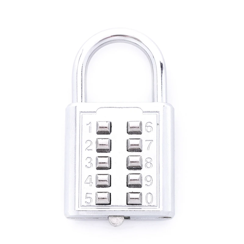 

10X Anti-Theft Button Combination Padlock Digit Push Password Lock Zinc Alloy Security Lock Suitcase Luggage Coded Lock