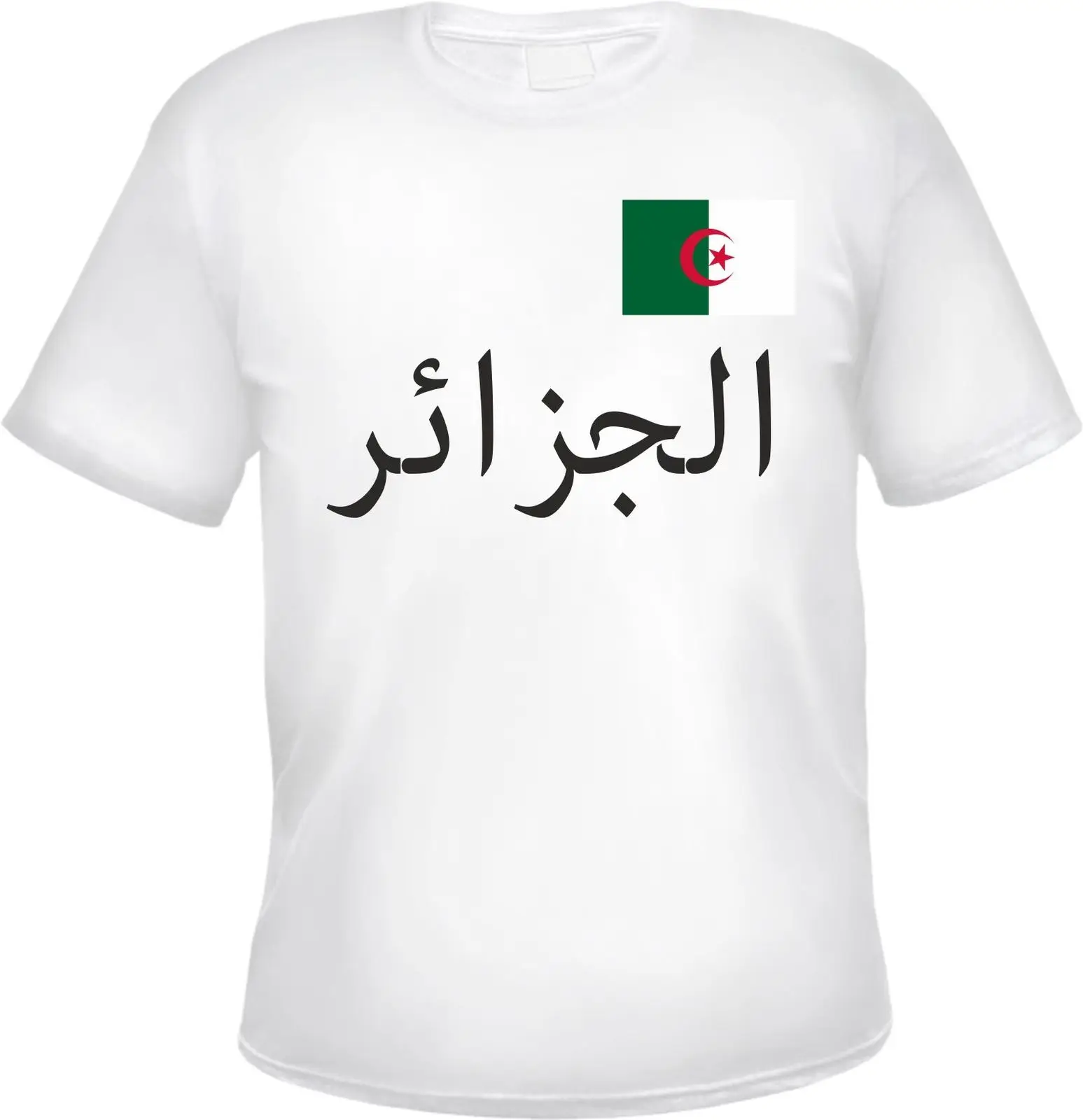 Футболка с флагом Северной Африки Алжира. Летняя хлопковая короткий рукав