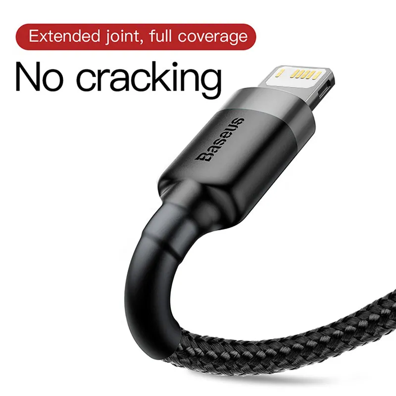 Фото USB-кабель Baseus 2,4 А для iPhone 14, 13, 12, 11 Xs X 8 Plus, кабель для быстрой зарядки, кабель для зарядного устройства iPhone iPad, USB-кабель для передачи данных №2