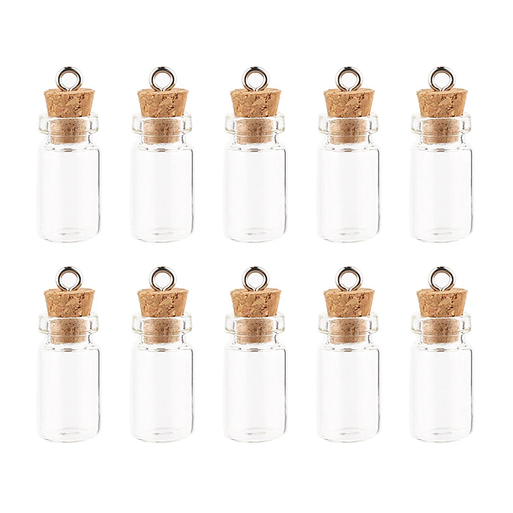 10pcs 1.5ml Small Mini Clear With Cork Ornaments Glass Bottle DIY Container Wishing Jars Decoration Wedding Message Vials