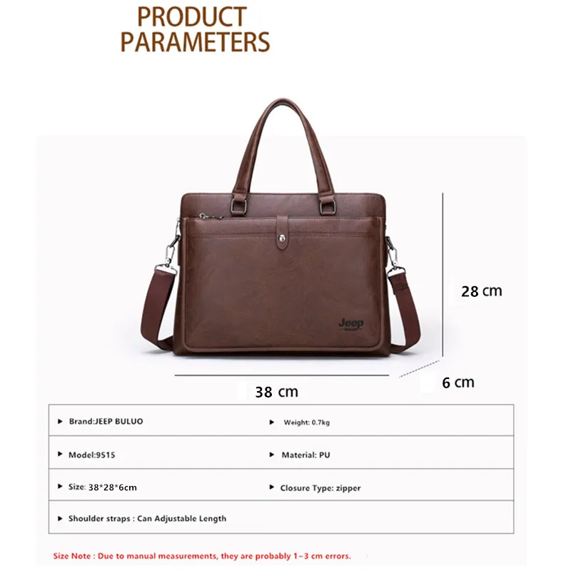 JEEP BULUO Men Briefcase BusinessTravel Laptop Bag 14