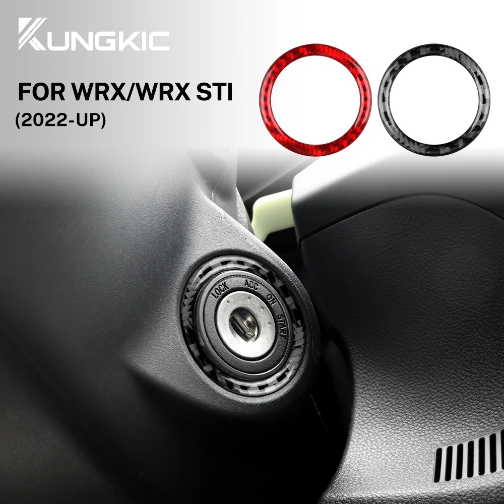 Фото Настоящая мягкая наклейка из углеродного волокна для Subaru WRX/WRX STI 2022 2023 2024, отверстие для отверстия для ключа зажигания автомобиля, кольцо двигателя, отделка салона зажигания №1
