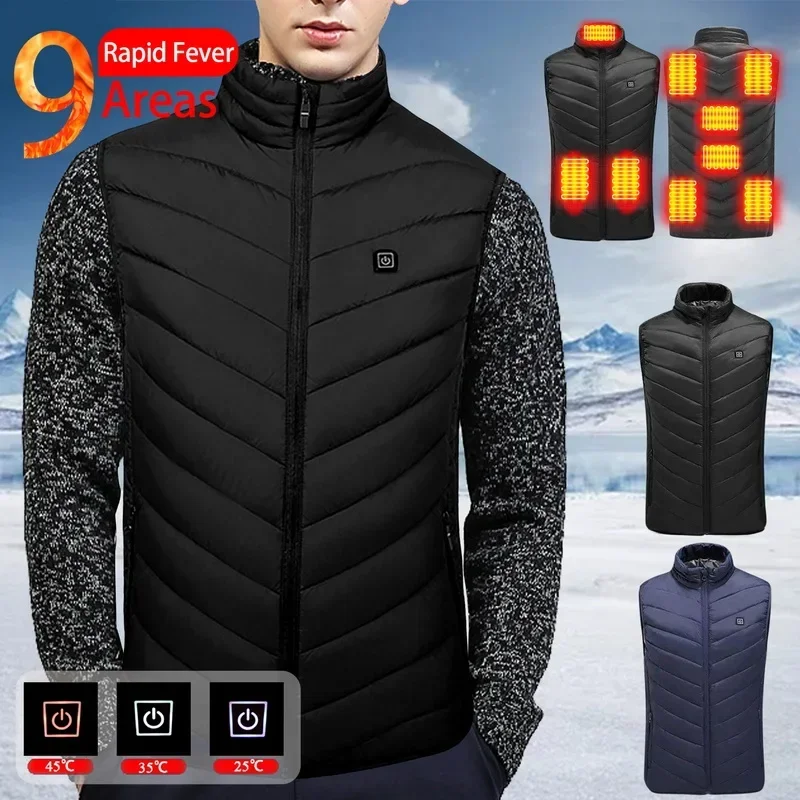 

9 Areas Heated Vest Men Women Heated Jacket Winter Usb Heating Vest Self Heating Thermal Vest Heating Down Jacket Warmte Vest