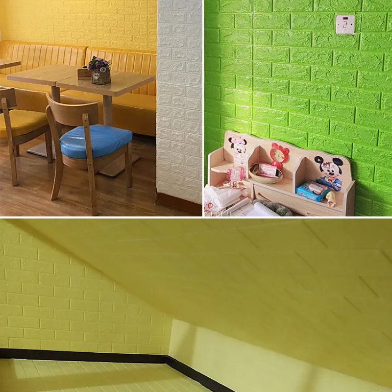 3D Wallpaper 70cm*1m Continuous Brick Pattern Sticker Waterproof Home Decoration Self-Adhesive |