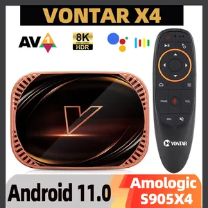 Imported VONTAR X4 Smart TV Box Android 11 Amlogic S905X4 Max 4GB 128GB 1000M Dual Wifi 4K 60fps AV1 Media Pl