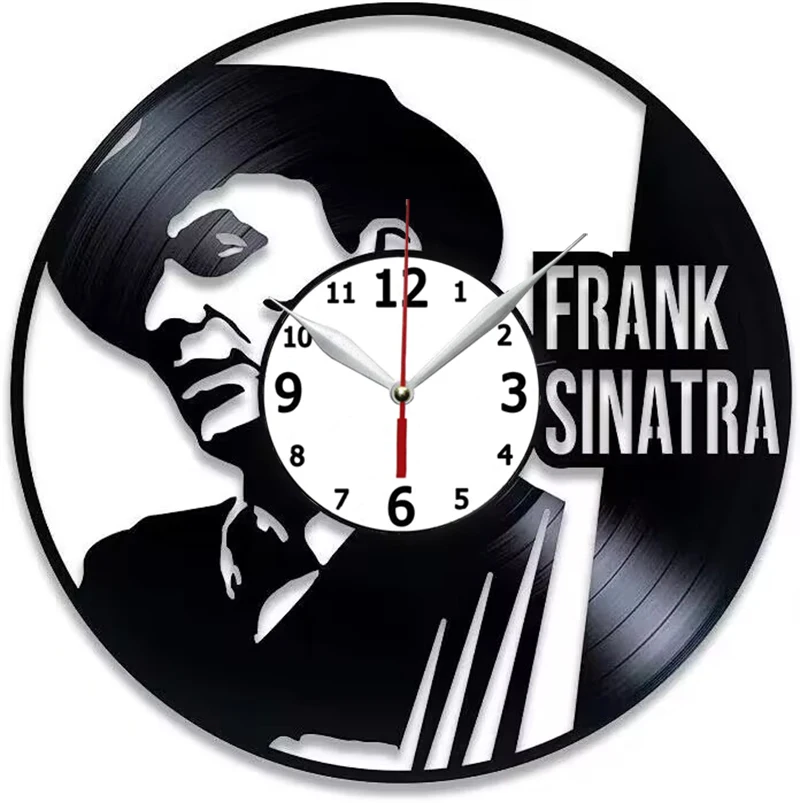

Виниловые настенные часы с Фрэнком синатром, подарок Фрэнку синатром, настенные часы, арт-подарок на день рождения с виниловой пластиной, Cl