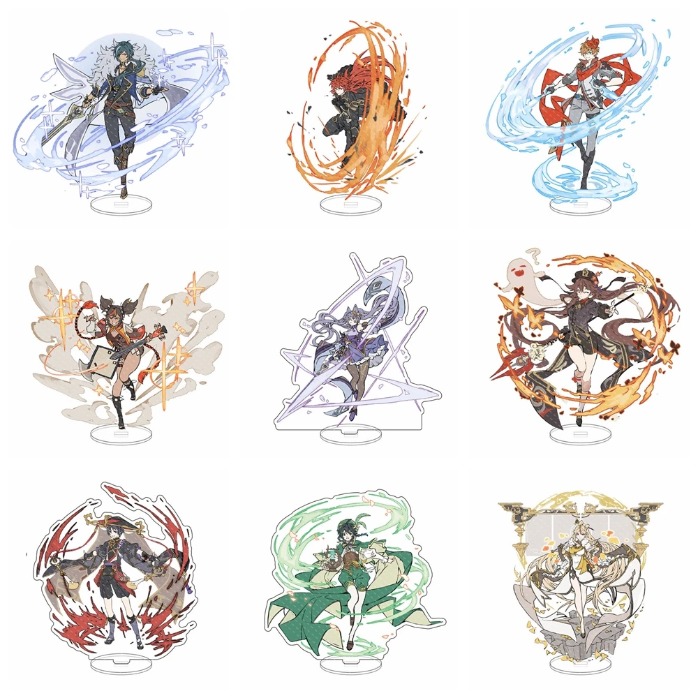 

Anime Figure Genshin Impact Raiden Shogun Shenhe Yae Miko Game Stand Model Plate Desk Decor Standing Sign for Boys Girls Gifts