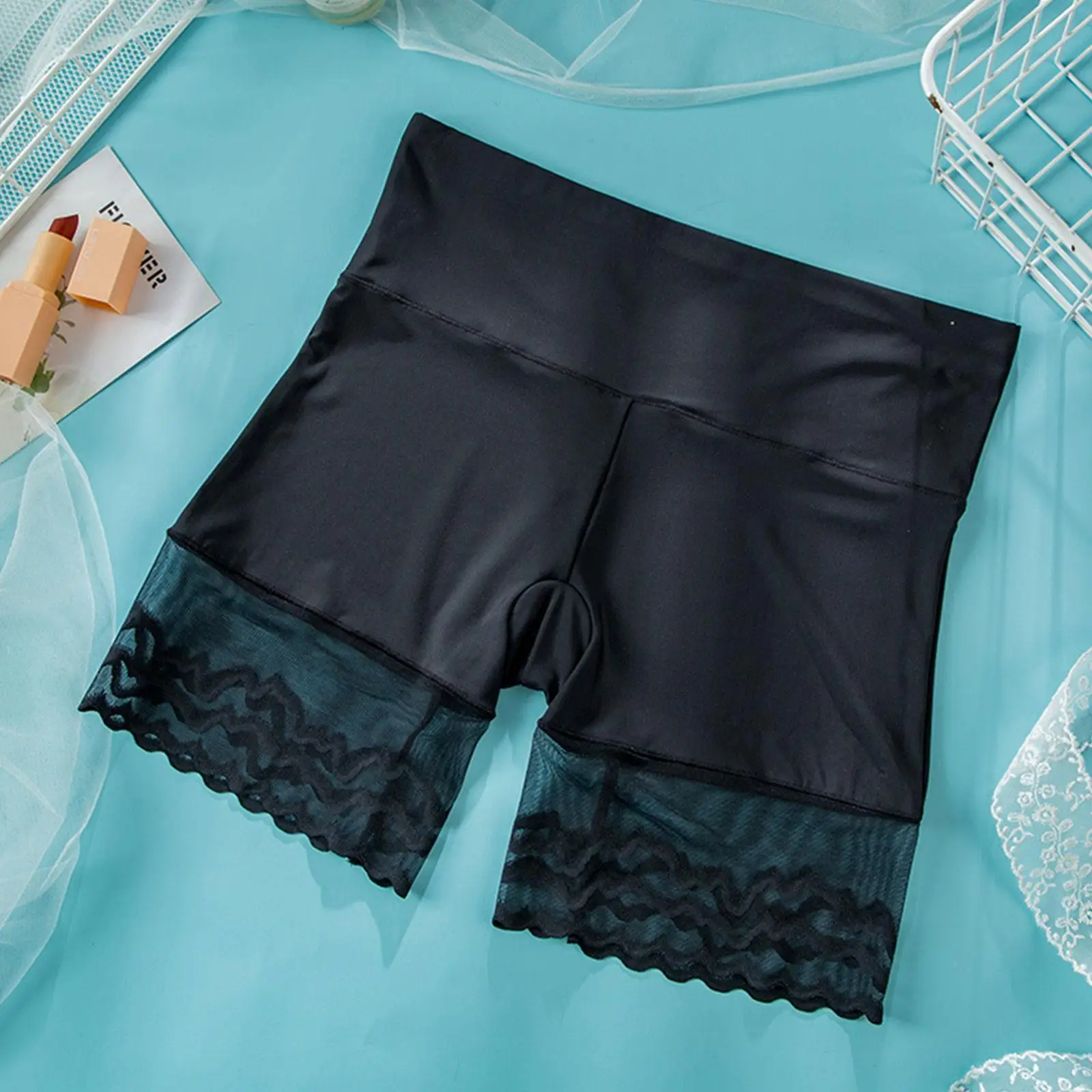 

Sexy Lace Black Safety Short Pants Highly Elastic Waist Boxers For Women Plus Size Seamless Shorts Summer Slimming Briefs 2022