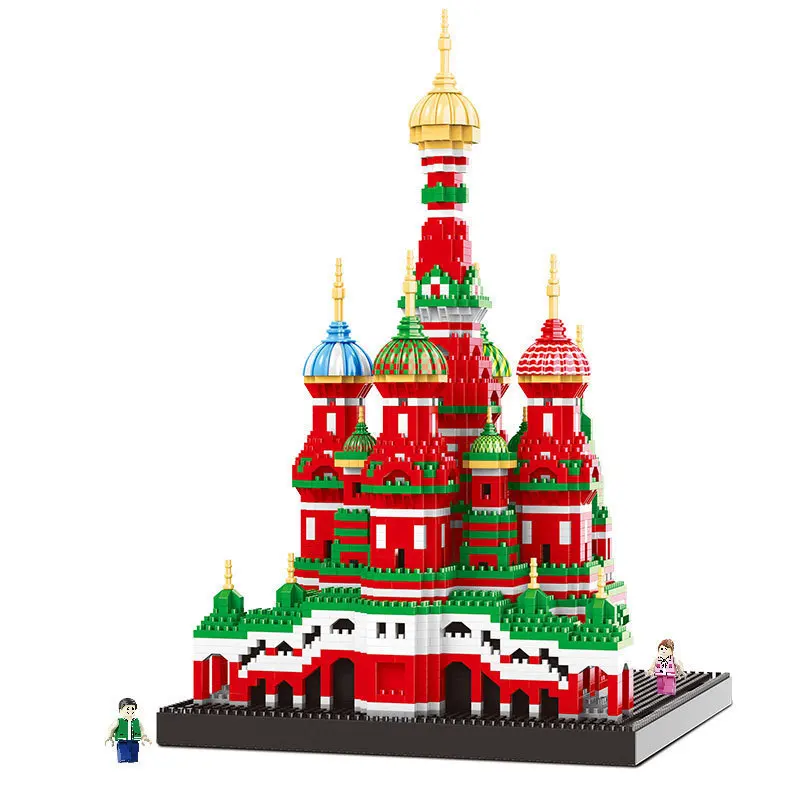 

Mini Diamond City Architecture Street View Building Blcoks Saint Basil's Cathedral Bricks Toys for Children Birthday Gift